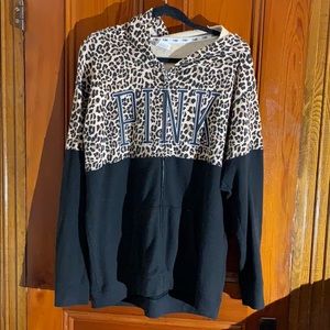 VS PINK VHTF CHEETAH/LEOPARD PRINT ZIP UP